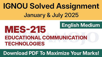 IGNOU MES 215 Solved Assignment 2025 English Medium PDF Download | MA Education (MAEDU) 2nd Year