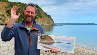 Plein Air Sketching with Casein Paints | Charlestown, Cornwall