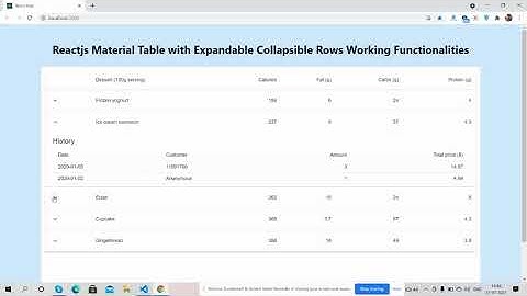 Reactjs Material Table with Row Expand Collapse Working Demo