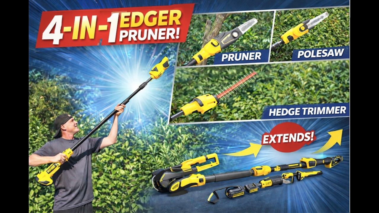 DIY How to Assemble and Operate a 4-in-1 Pruning Shear and Pole Hedge Trimmer | Dewalt Battery