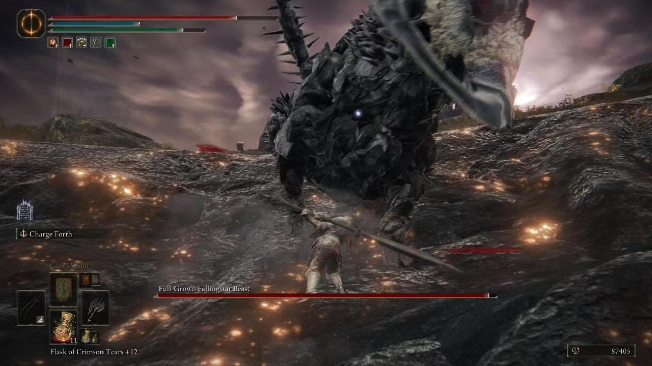 ELDEN RING SPOILERS FullGrown Fallingstar Beast fight YouTube