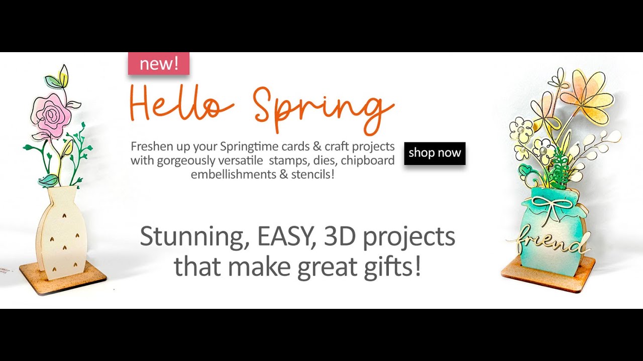 How to create these gorgeous Pretty Flower Chipboard Jars, Vases and 3D craft/card making projects