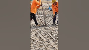 Technical bending column rebar before casting slab concrete
