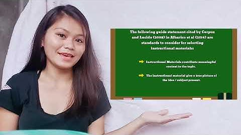Guidelines in the selection and preparation of Instructional Materials