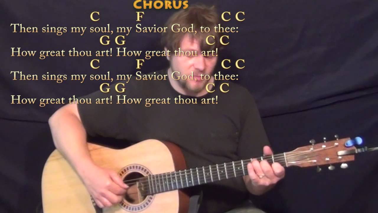 How Great Thou Art (Hymn) Fingerstyle Guitar Cover Lesson in C with