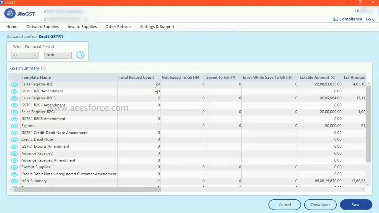 MY JIOGST ( Desktop )- Filing GSTR 1 using Government or Tally provided Template - English