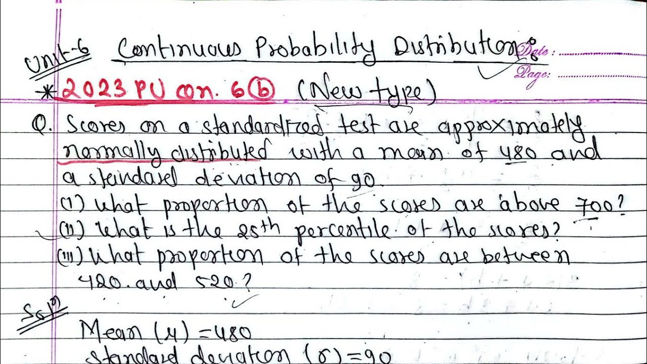 Unit-6: Normal Distribution 2023PU QAn.6b|Probability & Statistics|BE Civil & Computer PU PoU TU KU