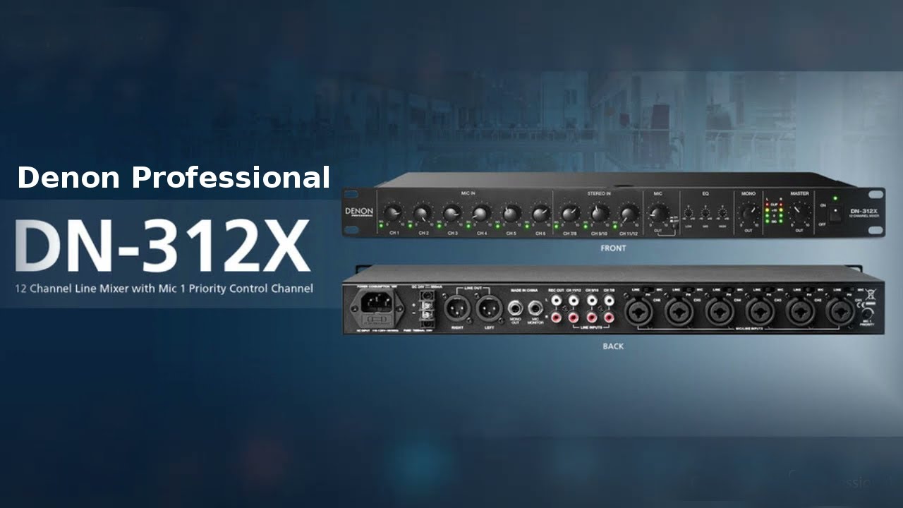 Denon Professional DN 312X 12 Channel Line Mixer - YouTube