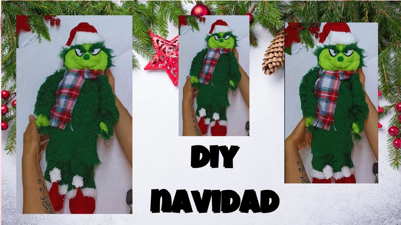 GRINCH con material reciclado  /DIY para decorar en NAVIDAD 🎄☃⛄