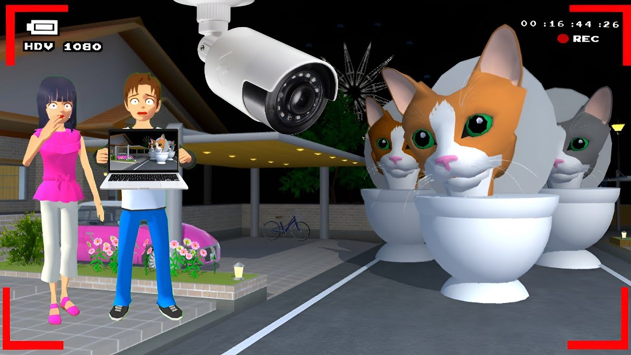 Yuta Mio Panik CCTV Merekam SKIBIDI CAT di Depan Rumah😱 |Sakura School Simulator