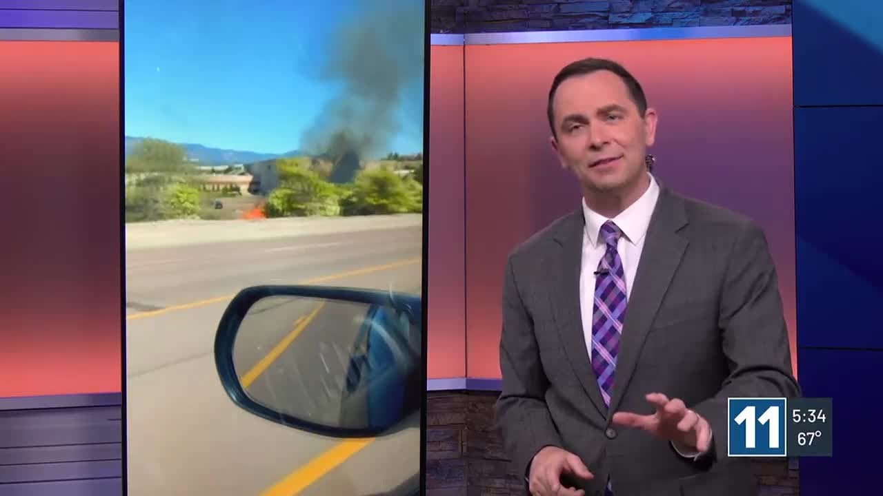 Crews knock down fire near Chapel Hills Mall in Colorado Springs - YouTube