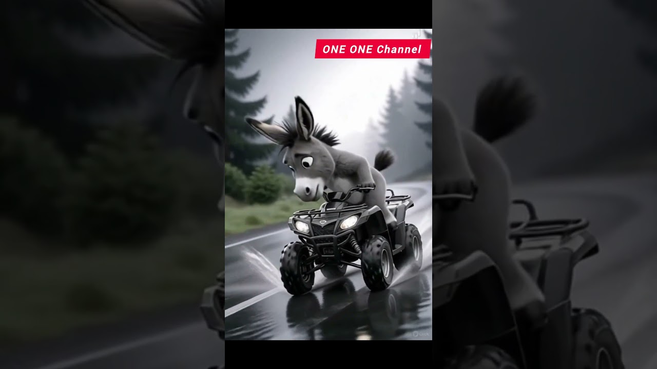 A rabbit riding a motorcycle on the highway