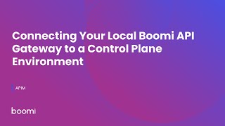 Connecting Your Local Boomi API Gateway to a Control Plane Environment