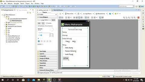 Aplikasi sederhana menu makanan menggunakan eclipse