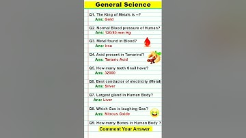 Science GK Questions | Did You Know 🤔 #shorts #science #gk #chemistry #ssc #sciencetricks