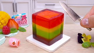 Satisfying Miniature Rainbow Jelly Cake Decorating | Perfect Tiny Cake Design For Party | Tiny Cakes
