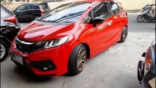 Modified Honda Jazz using HSR Zico R17 rims with a width of 75/9