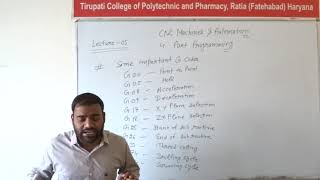 CNC; Part Programming, Lecture 05