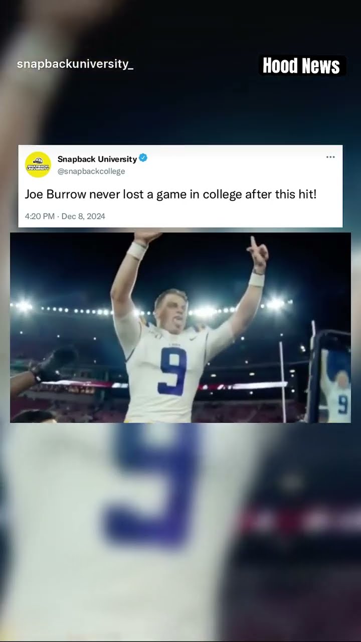 He never lost a game in college after this hit #hoodnews #joeburrow #LSU #collegefootball #football