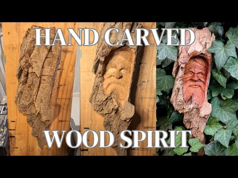 Green Man Wood Spirit Relaxing Wood Carving Noises - ASMR