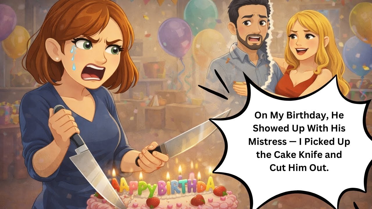 On My Birthday, He Showed Up With His Mistress — I Picked Up the Cake Knife and Cut Him Out