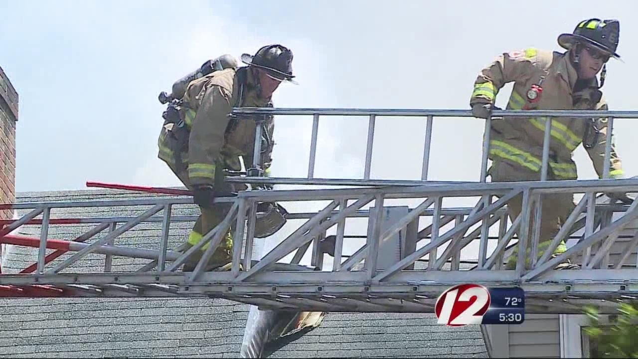 One firefighter transported to hospital after fighting flames - YouTube