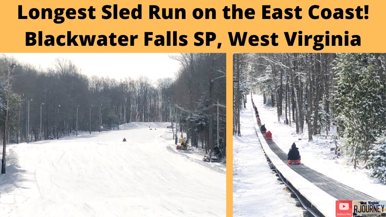 LONGEST SLED RUN on the East Coast! Blackwater Falls State Park, West