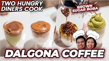 DALGONA COFFEE Recipe In 4 Different Ways | Matcha / Avocado / Brown Sugar Boba #StayHome #WithMe
