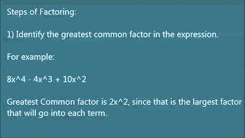 Factoring Polynomials