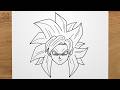 How to draw GOKU Super Saiyan 4 (Dragon Ball GT) step by step, EASY