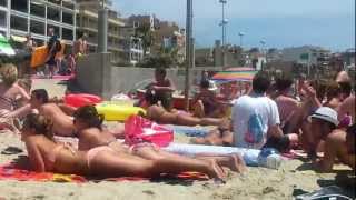 Beach disco dance ad at Palma de Mallorca