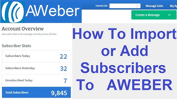How To Import or Add Subscribers To AWEBER Training Auto Responder