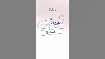 Zohra name Signature Style//Best Signature idea #Viralshorts