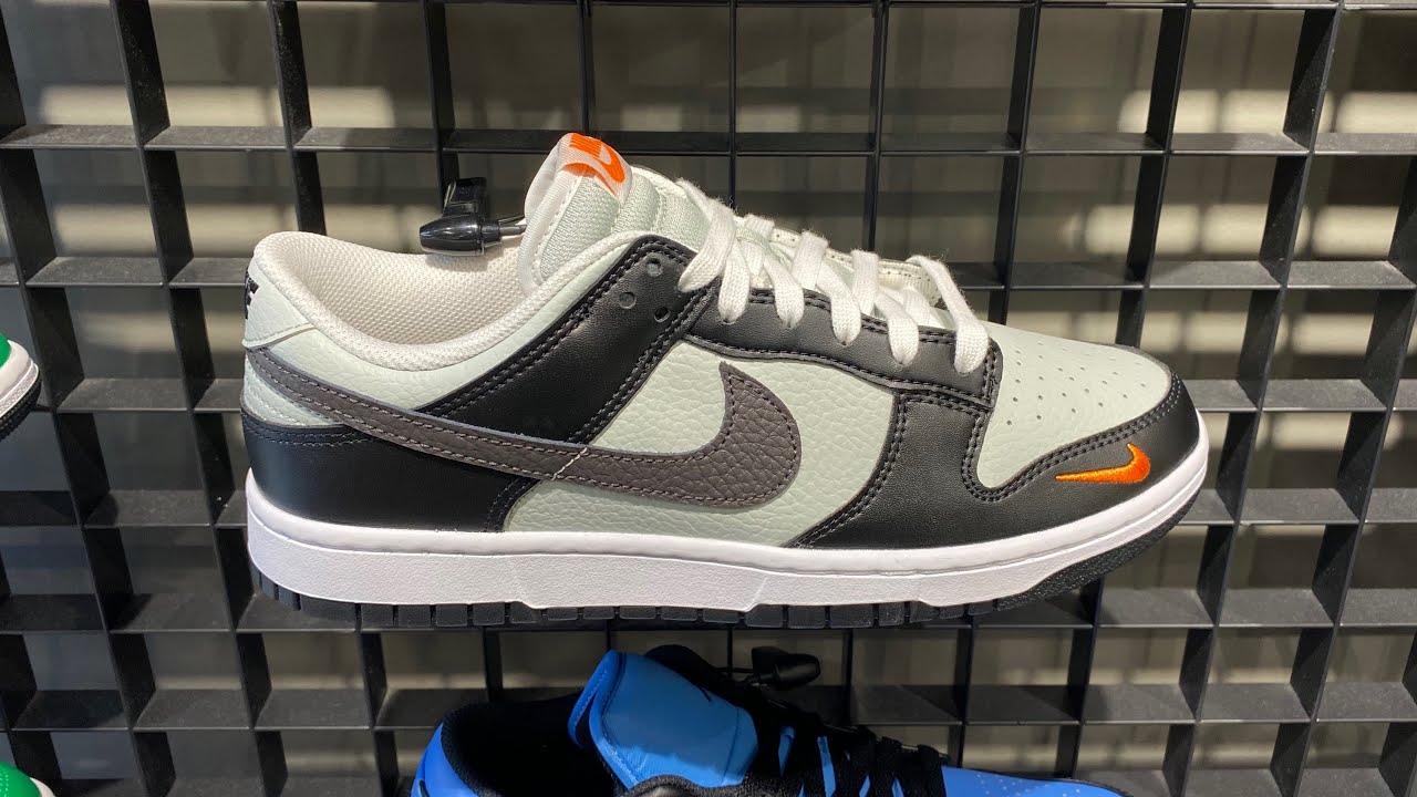 Nike Dunk Low Mini Swoosh FN7808-001 Grey Black Orange - SoleSnk