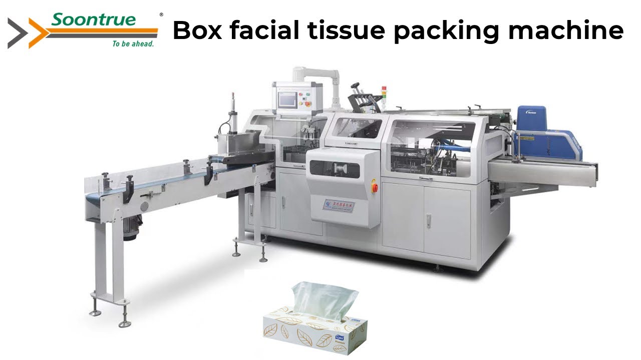 [ Soontrue ] High speed facial tissue cartoning machine - YouTube