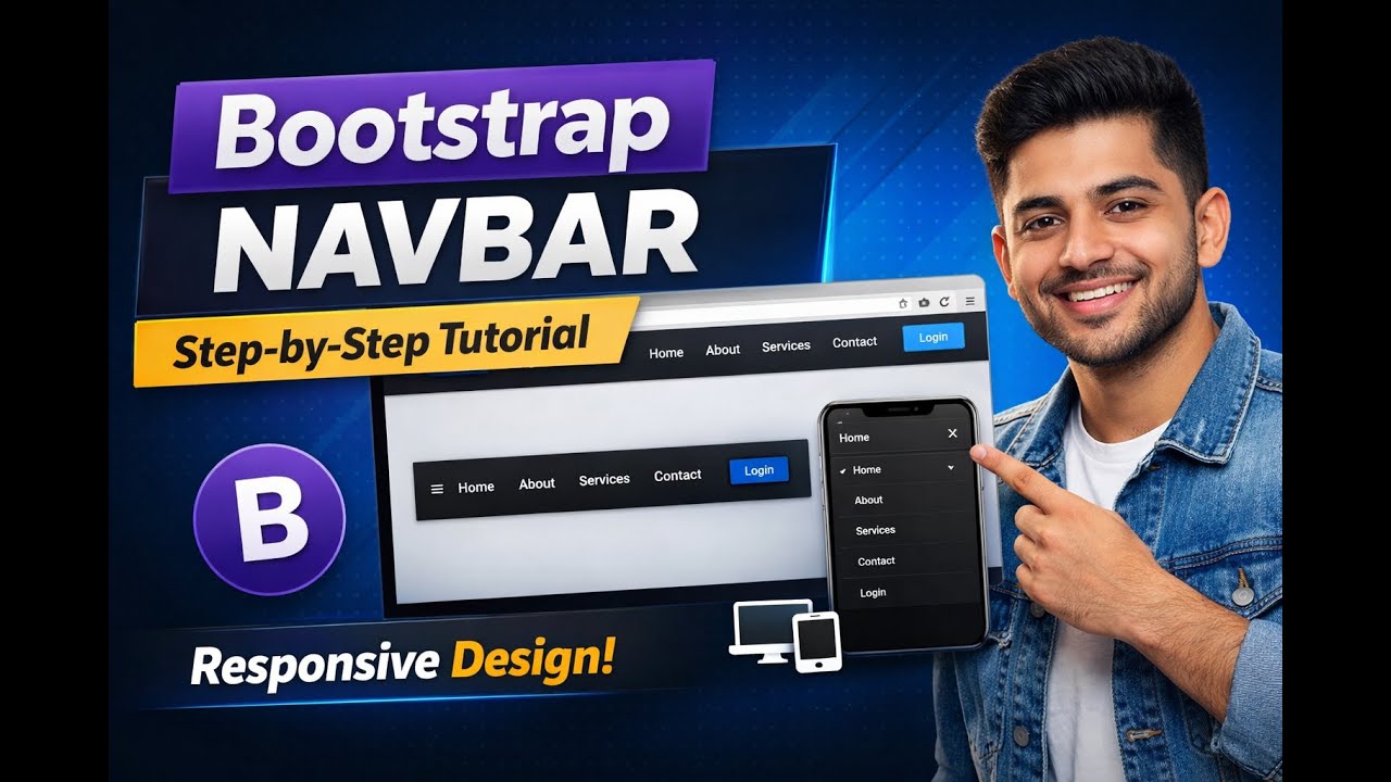 How to Create a Responsive Navbar Using Bootstrap 5 | Step-by-Step Tutorial