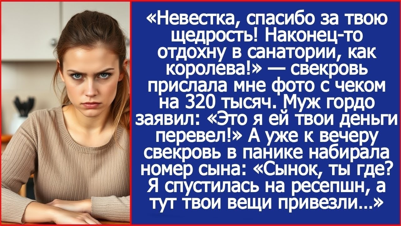 Это я матери твои деньги перевел! Гордо заявил муж , когда свекровь поблагодарила меня за санатор