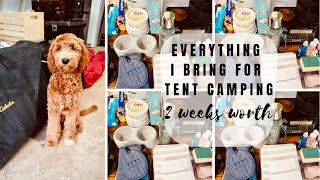 EVERYTHING I BRING TENT CAMPING|two weeks of camping