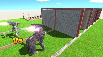 Mutant Primates Vs Infernals Race Through Blocks with Jet Engines - Animal Revolt Battle Simulator