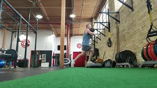 KB front loaded deficit split squat