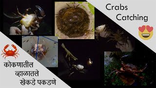 Crab Catching 2021 lots of big crabs | कोकणातील व्हाळातले खेकडे पकडणे ?? #justj #justjallinonestudio