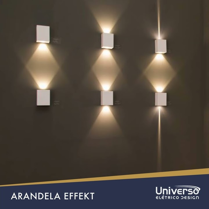 Arandela externa luminaria de parede em alumínio com 2 focos e 2 frisos Mega  Forte Iluminação