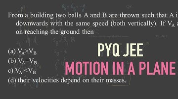 From a building two balls A and B are thrown such that A is thrown upward and B downwards with