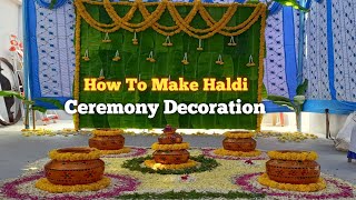 How To Make Haldi ceremony Decoration Banana Leaf Decoration Natural Flower Decoration 8×8 Size