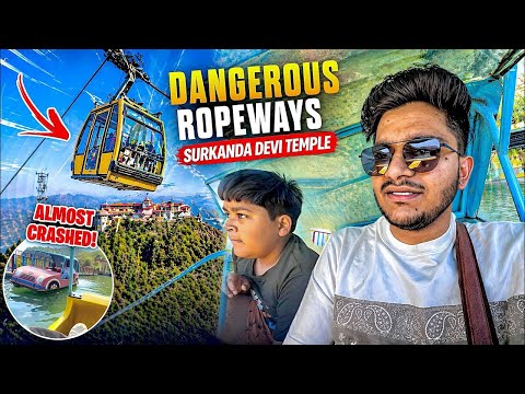 Maa Surkanda Devi Temple 🛕 D@ngerous Ropeway ❌ Bhatta Fall Vlog