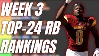 Week 3 Top-24 RB Rankings Tiers 2023 Fantasy Football