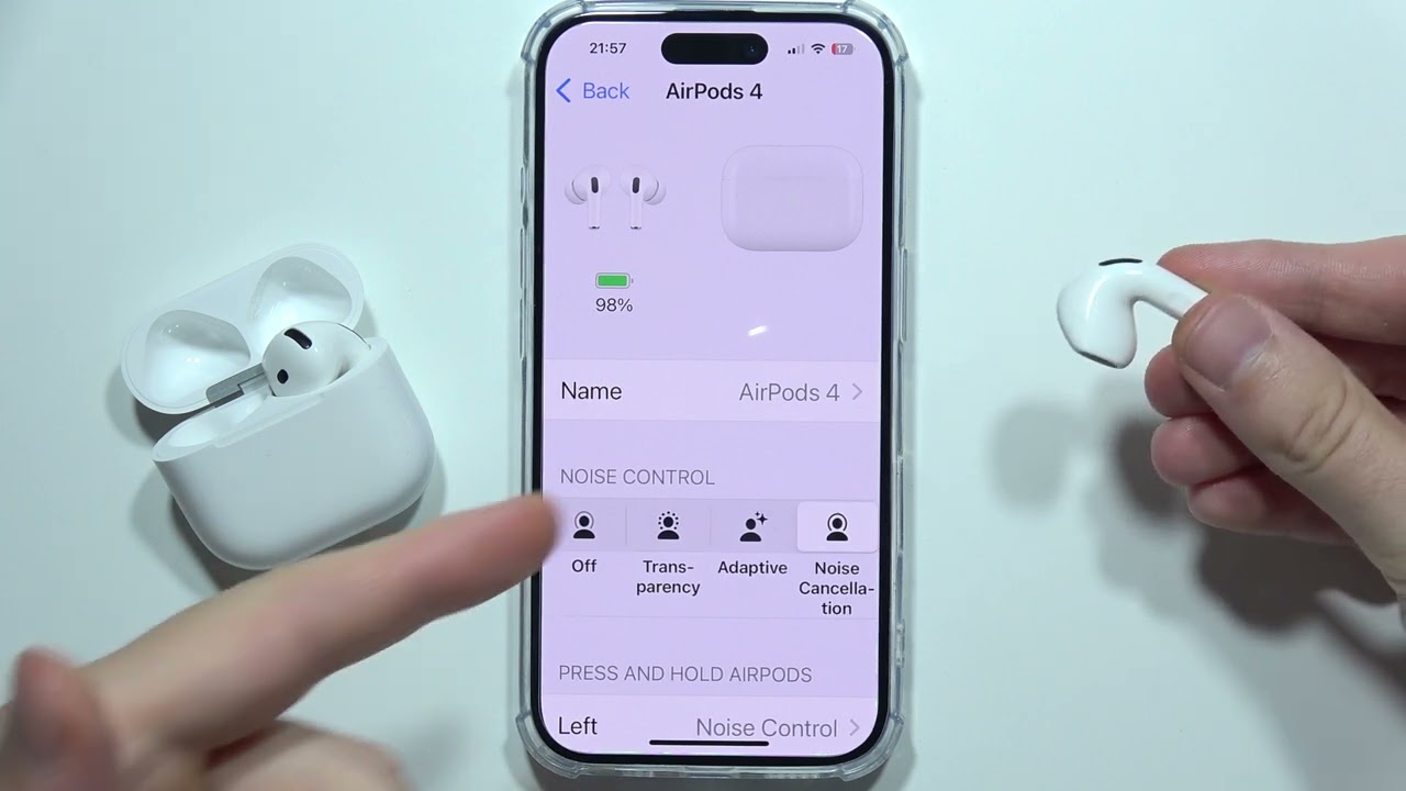 AirPods 4: Activate Noise Cancellation via Touch Sensor - YouTube