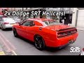 Supercars in London - 2 Dodge Challenger SRT HELLCATS