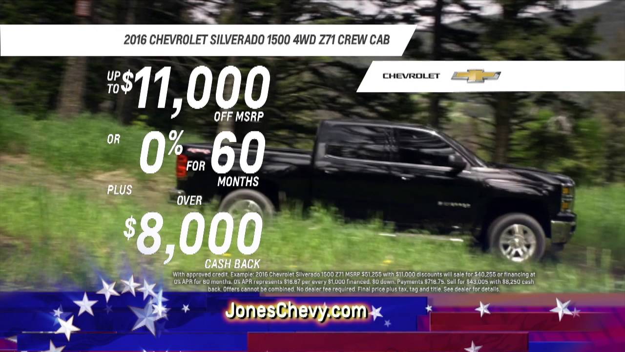 It's Time For the All American Summer Sale at Jones Chevrolet