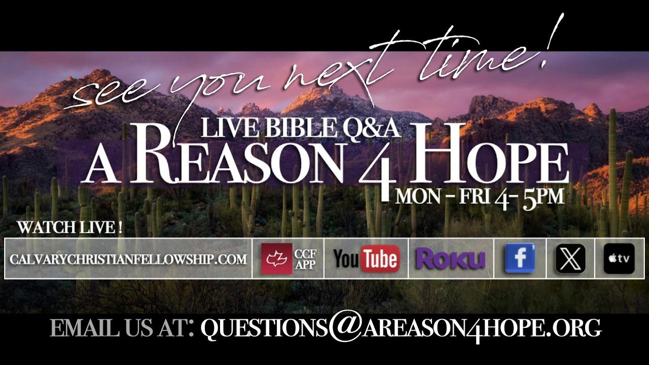 A Reason 4 Hope Bible Q&A - Jew-Hatred, Lordship Salvation, and Goliath